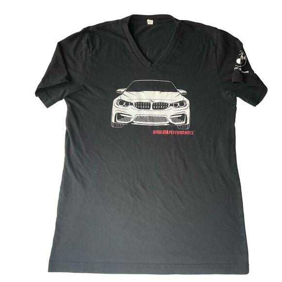 Canvas women’s Short Sleeve V-neck T-shirt size M, Solid Black, BMW Performance - Picture 1 of 8